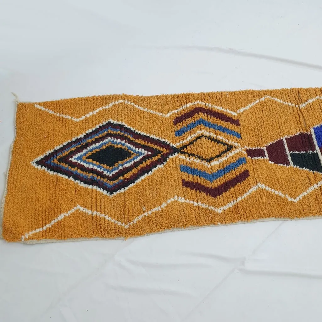 CALY Runner | 11'5x2'6 Ft | 3,5x0,79 m | Moroccan Colorful Rug | 100% wool handmade