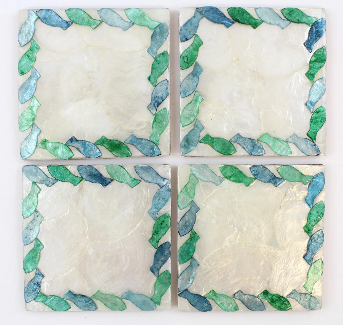 Capiz Square Coasters, Set of 4