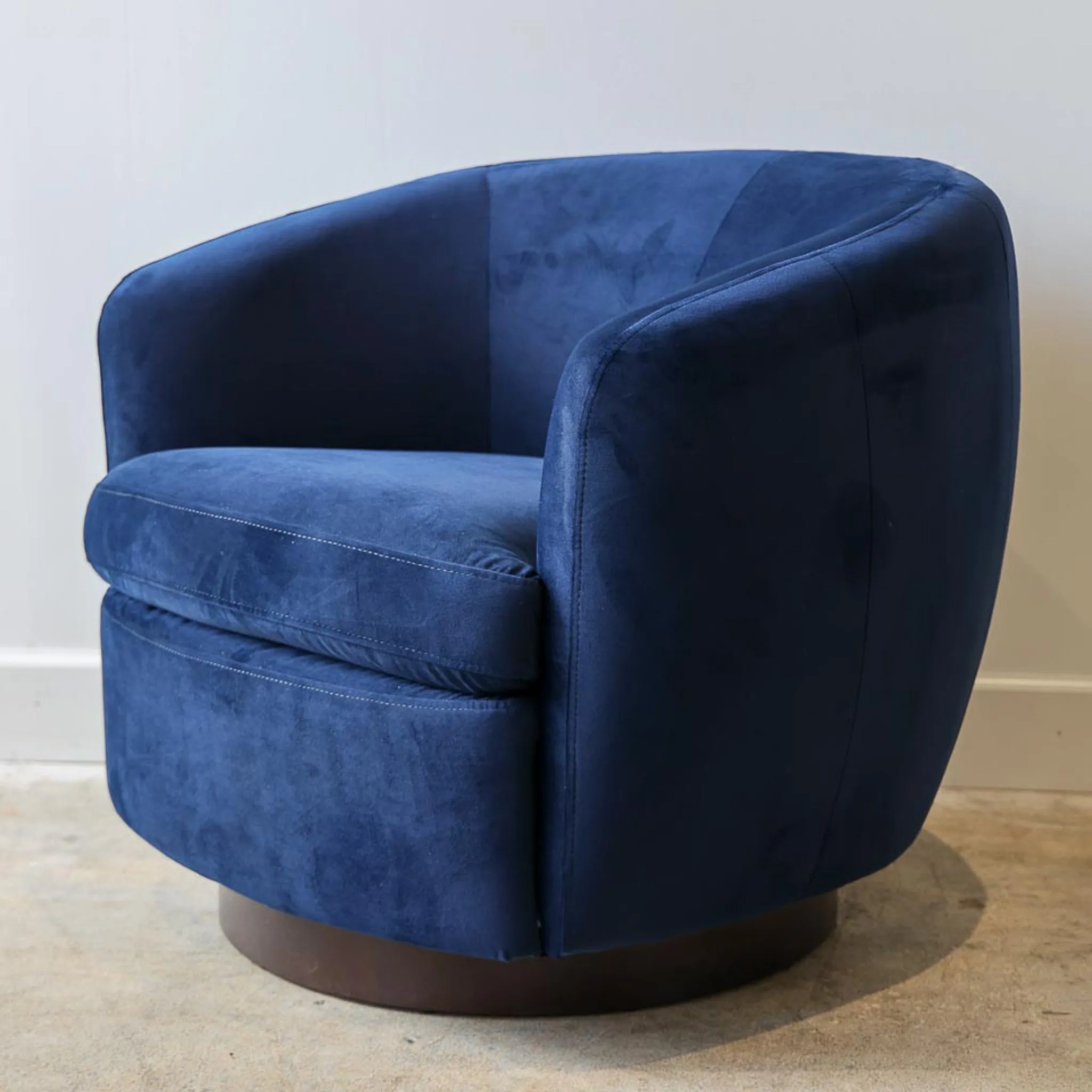 Cecelia Blue Velvet Swivel Chair
