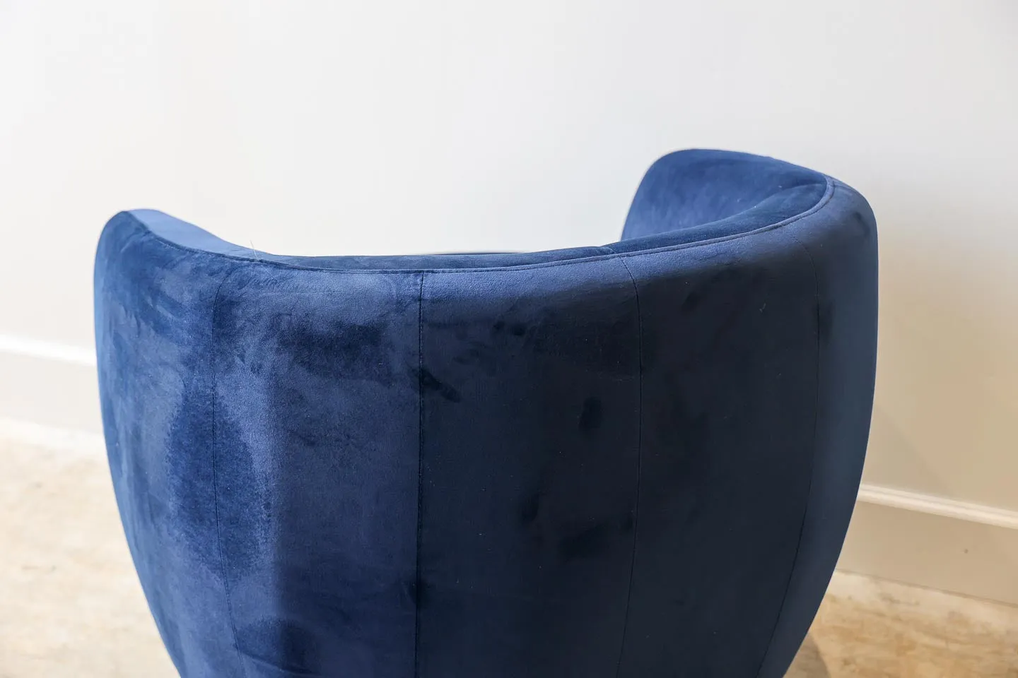 Cecelia Blue Velvet Swivel Chair