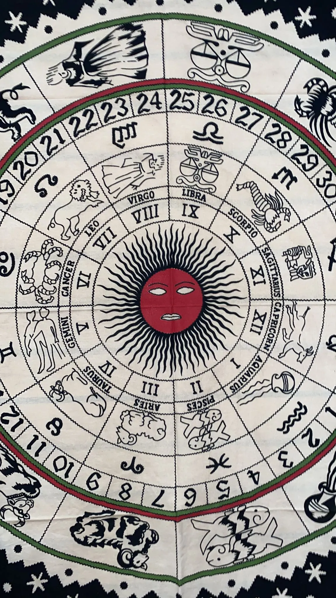 Celestial Zodiac Calendar Tapestry