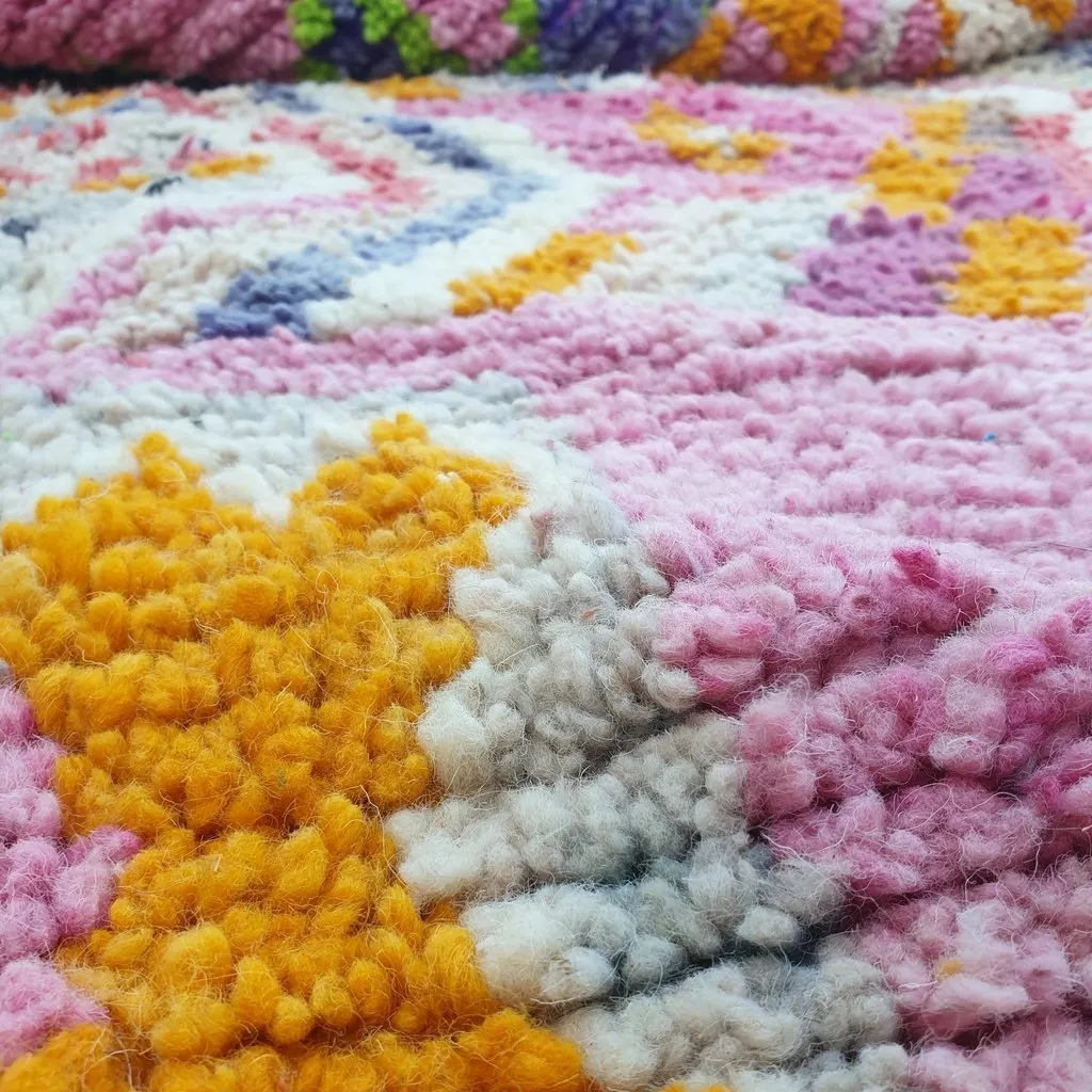 CHNAFO | 9'4x6'4 Ft | 287x194 cm | Moroccan Colorful Rug | 100% wool handmade