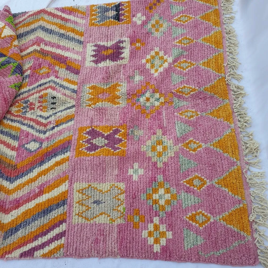 CHNAFO | 9'4x6'4 Ft | 287x194 cm | Moroccan Colorful Rug | 100% wool handmade