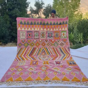 CHNAFO | 9'4x6'4 Ft | 287x194 cm | Moroccan Colorful Rug | 100% wool handmade
