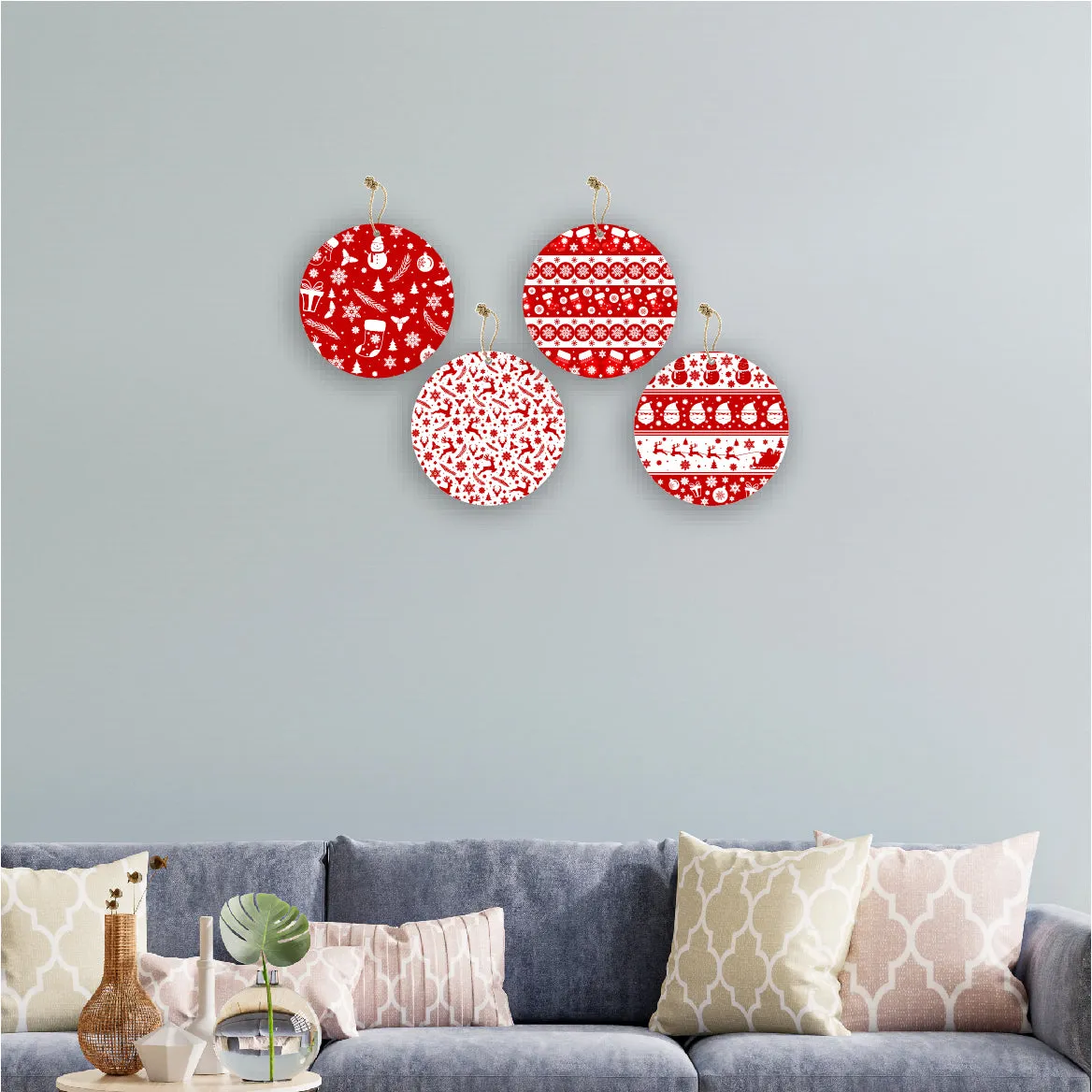 Christmas Theme Wooden Printed Wall Hanging Home House Living Room Décor