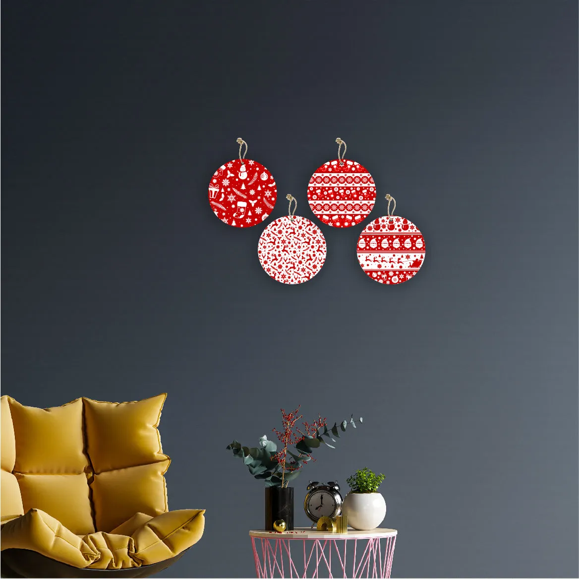 Christmas Theme Wooden Printed Wall Hanging Home House Living Room Décor