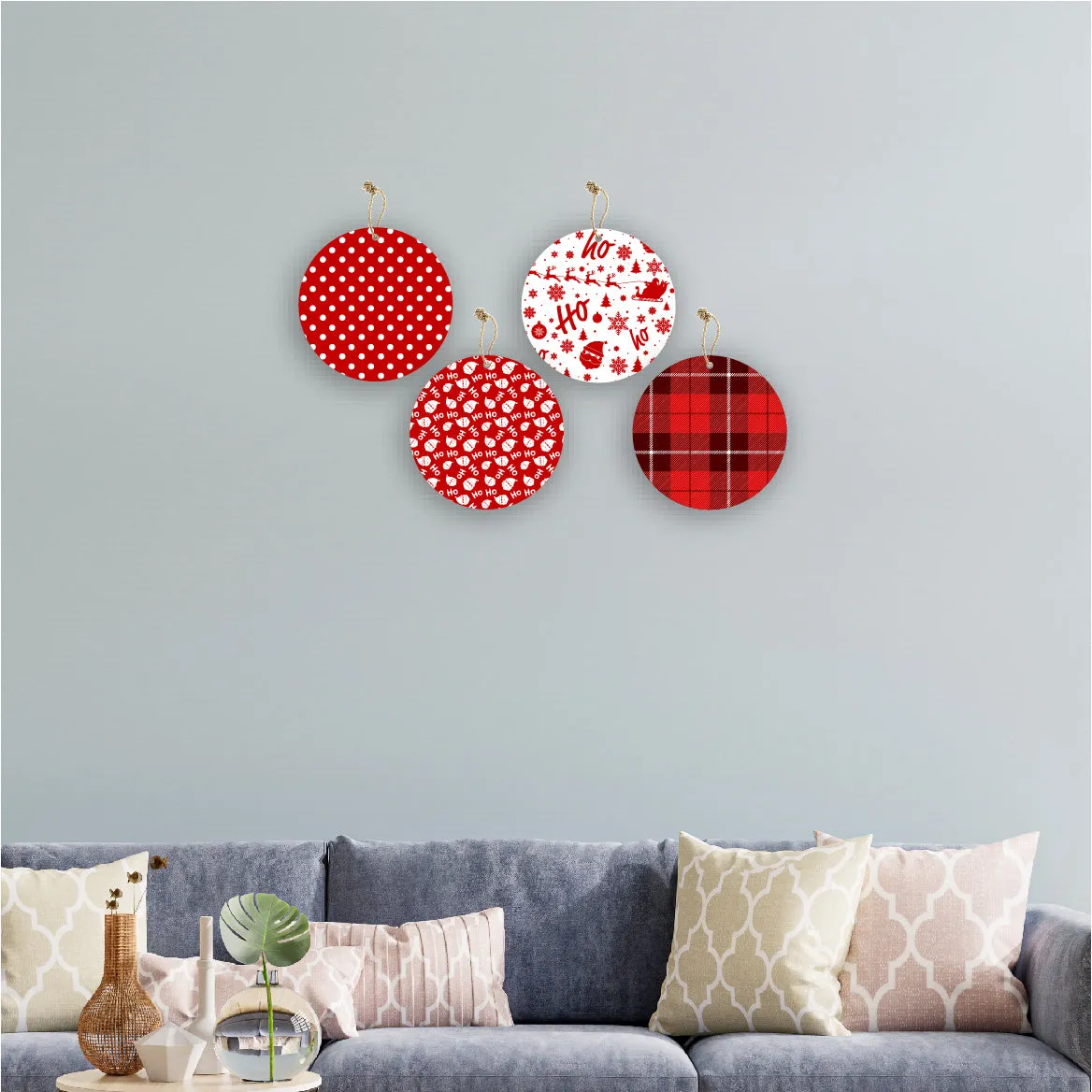 Christmas Theme Wooden Printed Wall Hanging Home House Living Room
