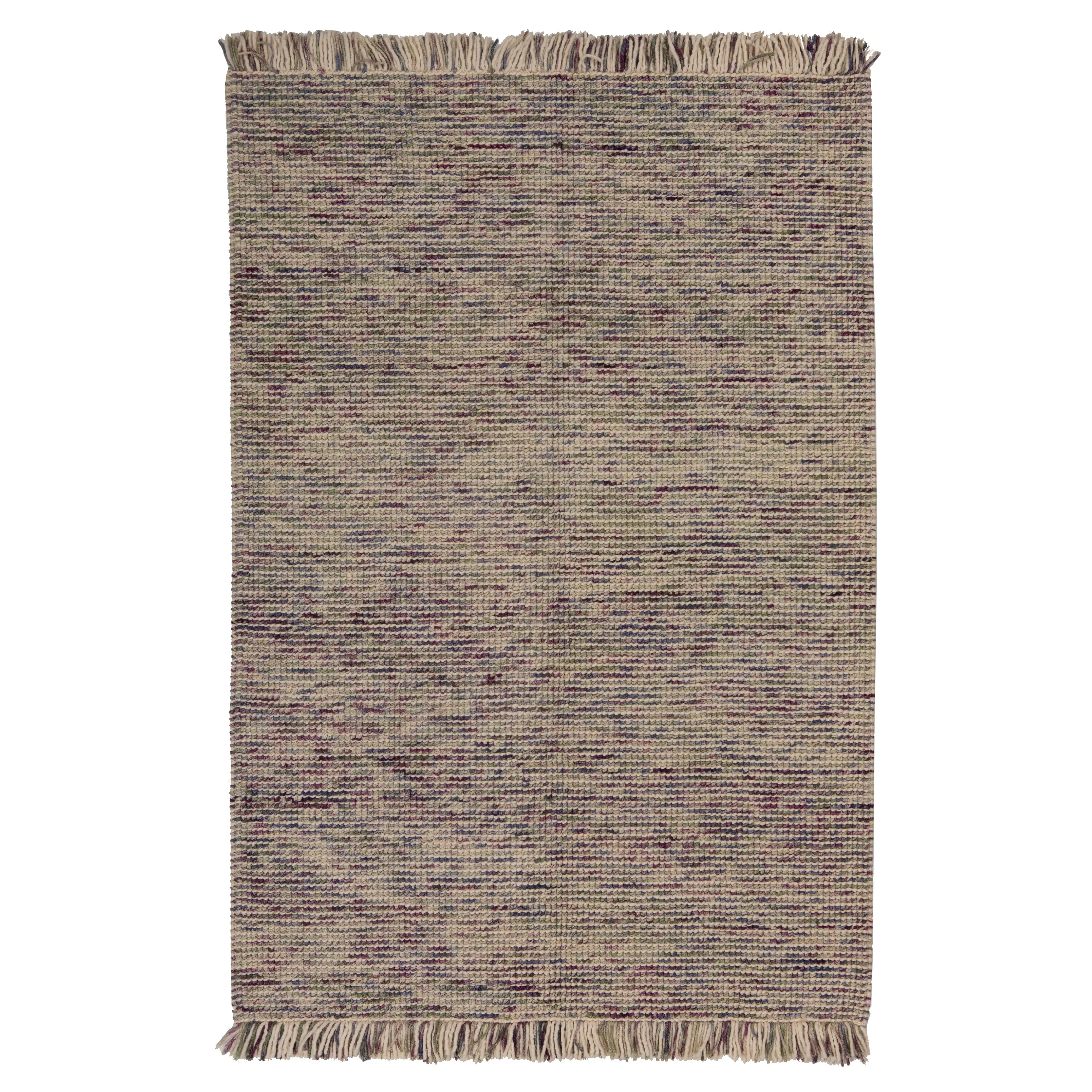 Colorful Modern Wool Flatweave Rug 6'3" x 9'2"