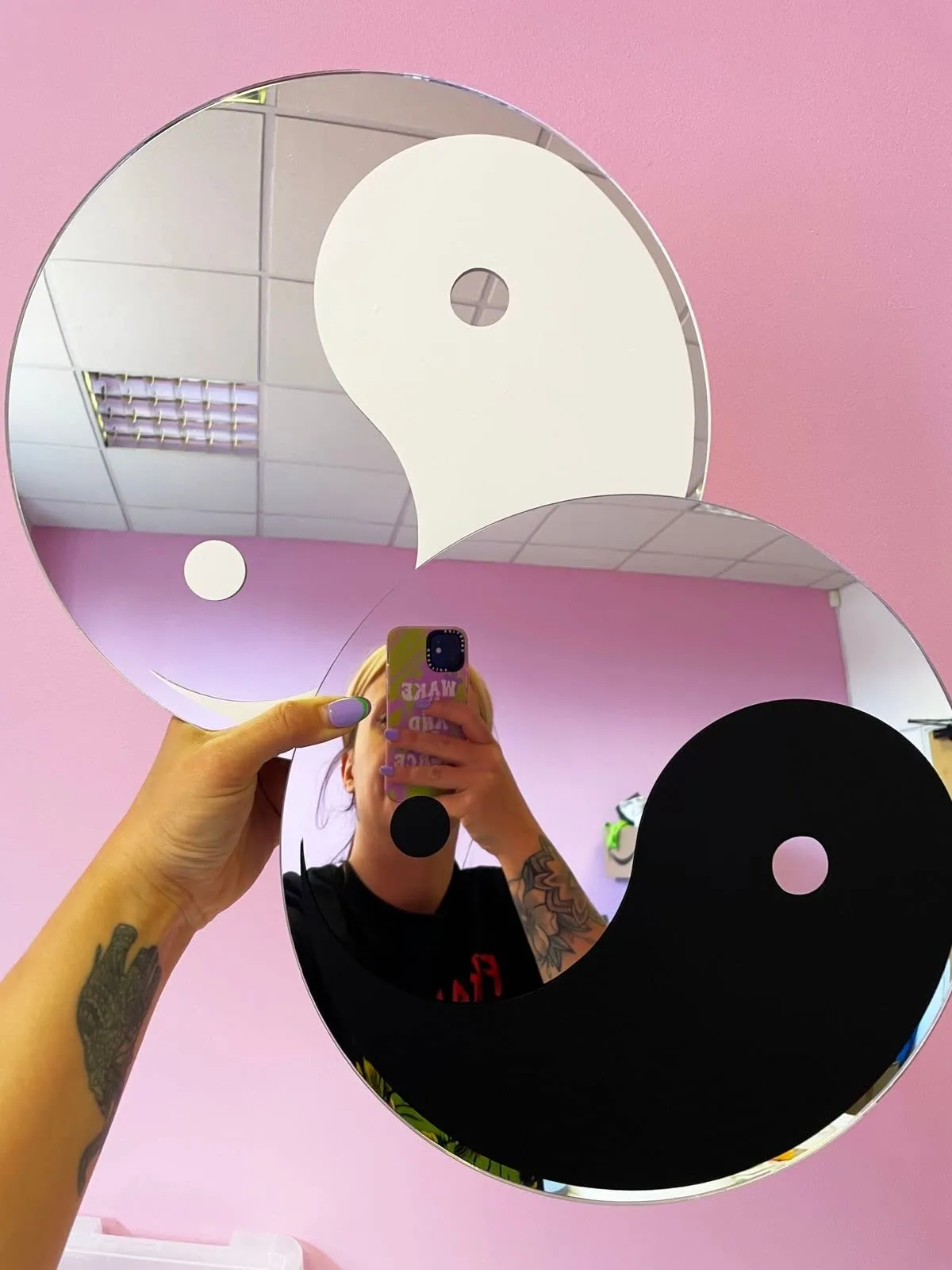 Cute Mirrors for Your Bedroom, Studio, bathrooms Offices Size:6 * 6 inches,Printed Pinterest Mirror,Acrylic Mirror, Quirky Mirror (Manifest it Baby)