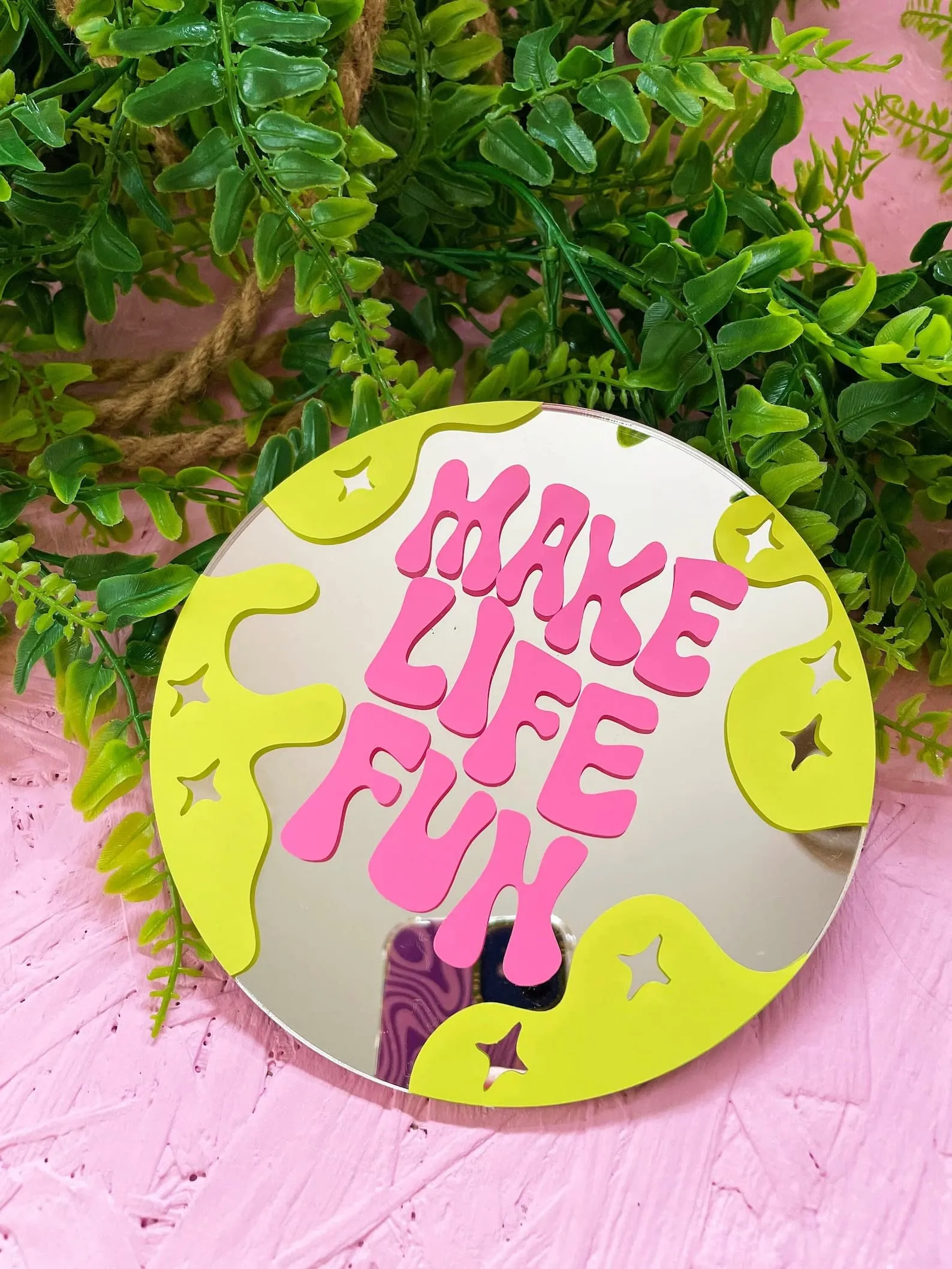 Cute Mirrors for Your Bedroom, Studio, bathrooms Offices Size:6 * 6 inches,Printed Pinterest Mirror,Acrylic Mirror, Quirky Mirror (Manifest it Baby)