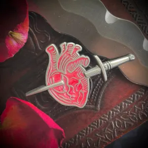 Dagger in Heart Enamel Pin