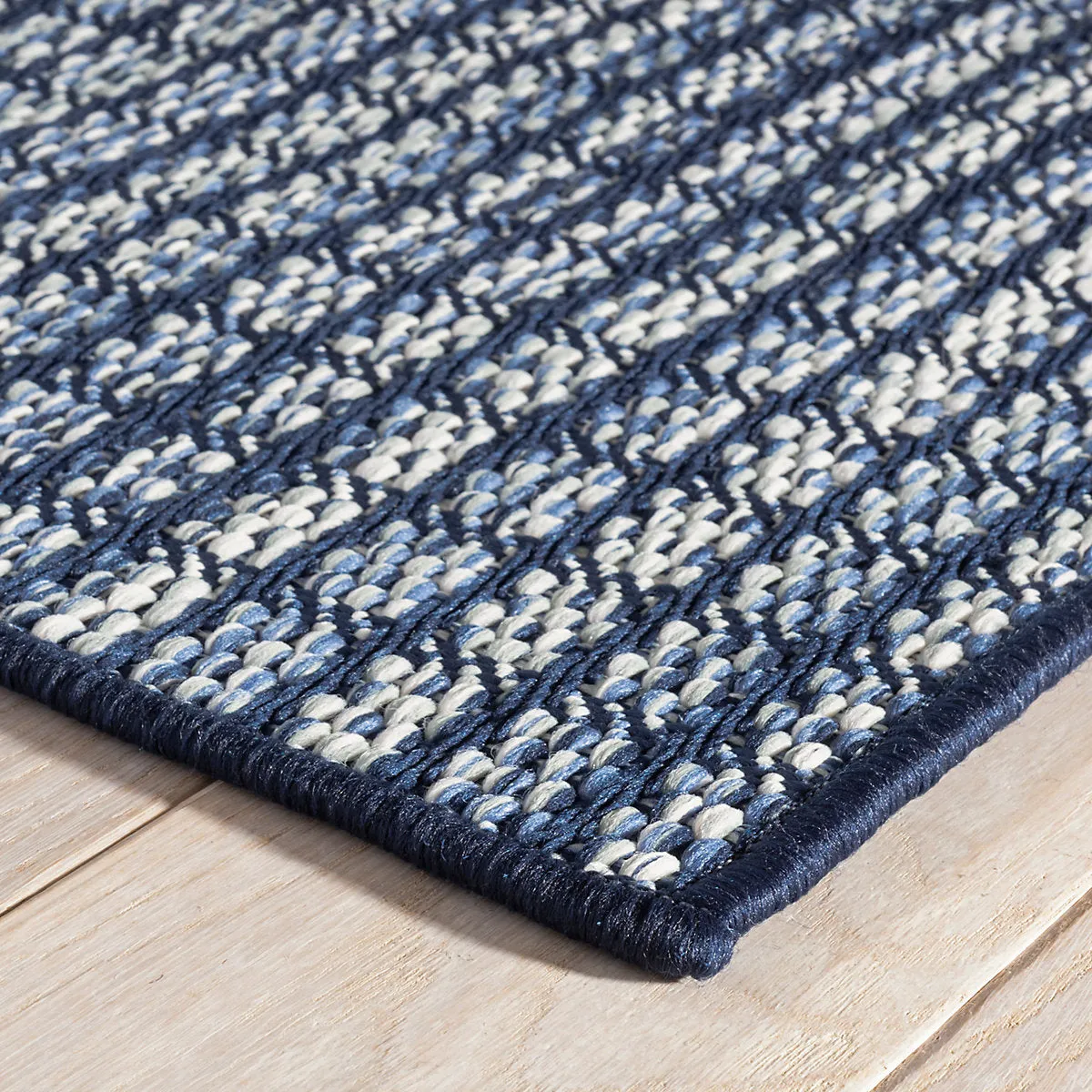 Dash & Albert Coco Blue Handwoven Indoor/Outdoor Custom Rug