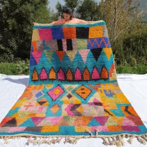 DIDI | 10x6'5 Ft | 3x2 m | Moroccan Colorful Rug | 100% wool handmade