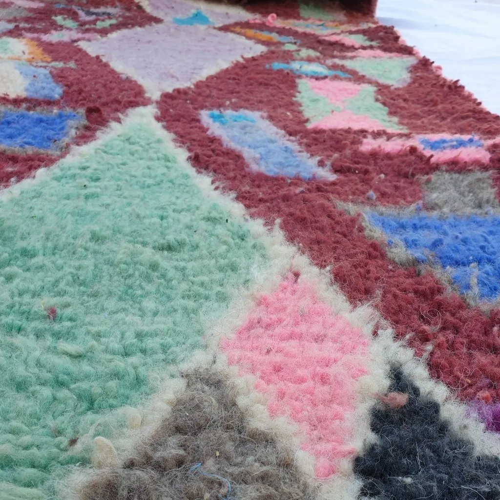 DIRKA Runner | 9'3x2'6 Ft | 2,84x0,78 m | Moroccan Colorful Rug | 100% wool handmade