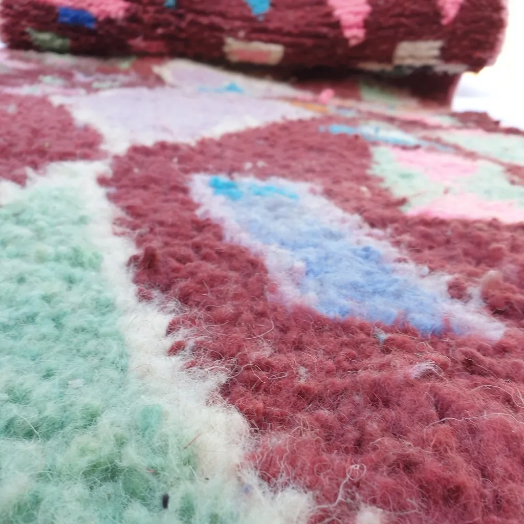 DIRKA Runner | 9'3x2'6 Ft | 2,84x0,78 m | Moroccan Colorful Rug | 100% wool handmade