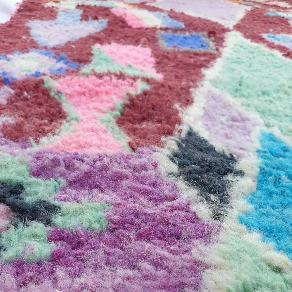 DIRKA Runner | 9'3x2'6 Ft | 2,84x0,78 m | Moroccan Colorful Rug | 100% wool handmade