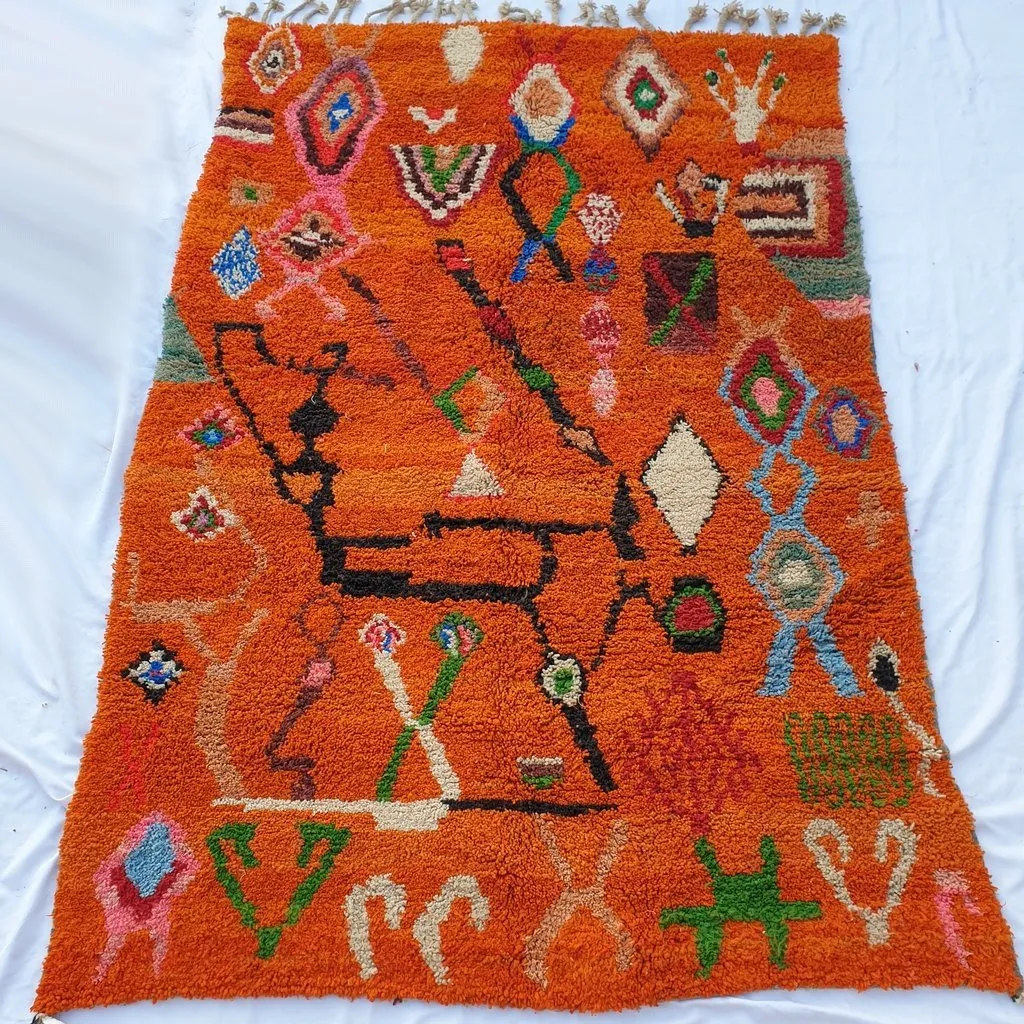 DKHAMA | 9'5x6'5 Ft | 3x2 m | Moroccan Colorful Rug | 100% wool handmade