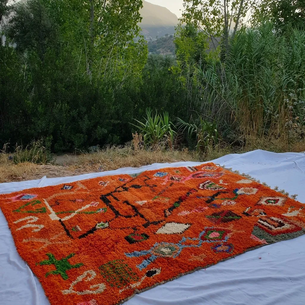 DKHAMA | 9'5x6'5 Ft | 3x2 m | Moroccan Colorful Rug | 100% wool handmade