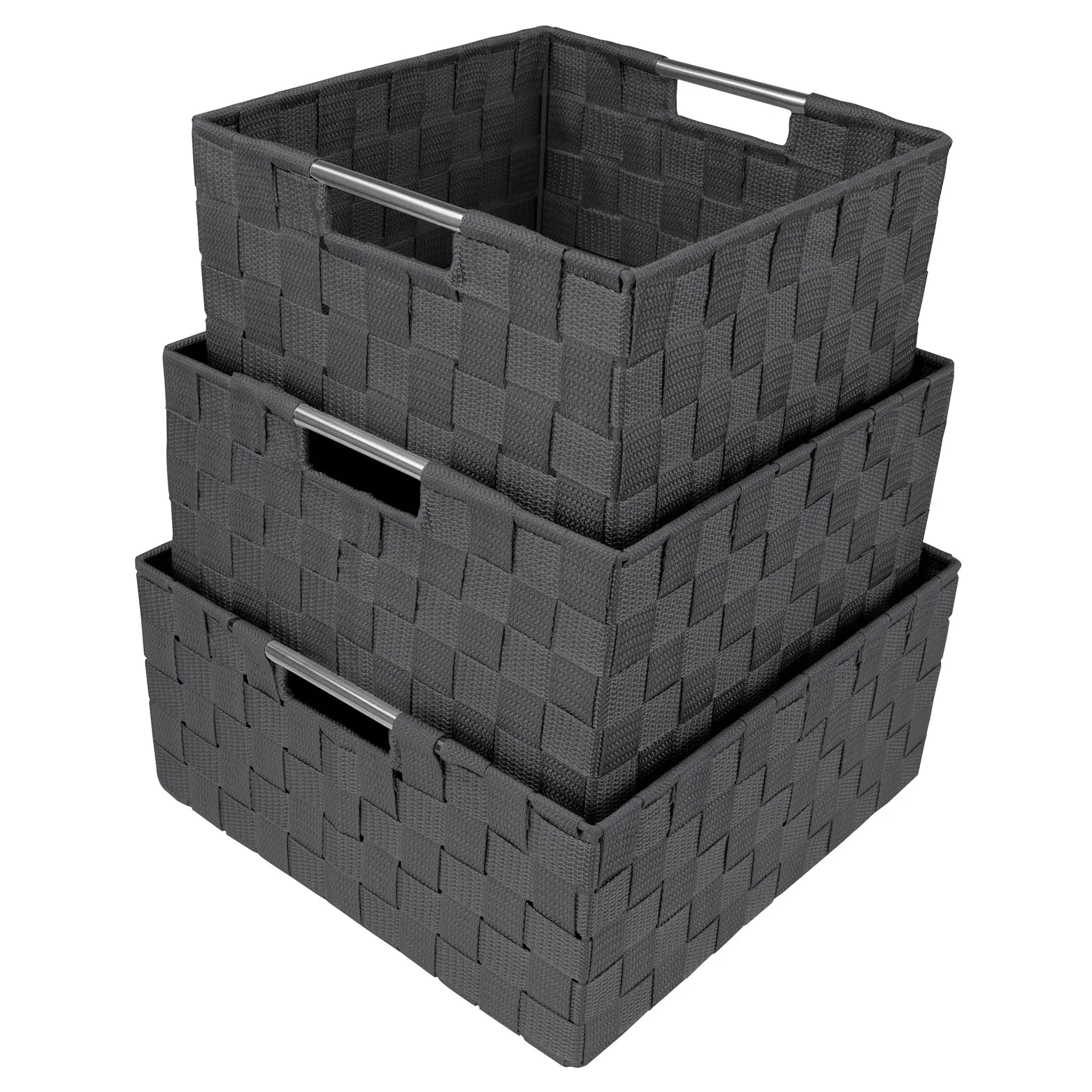 Double Woven Basket Bin Set (3 Pack)