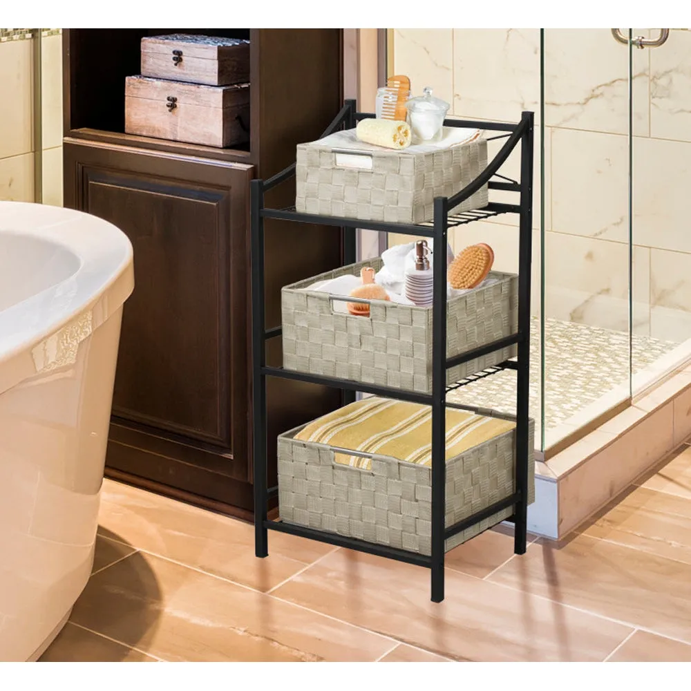 Double Woven Basket Bin Set (3 Pack)