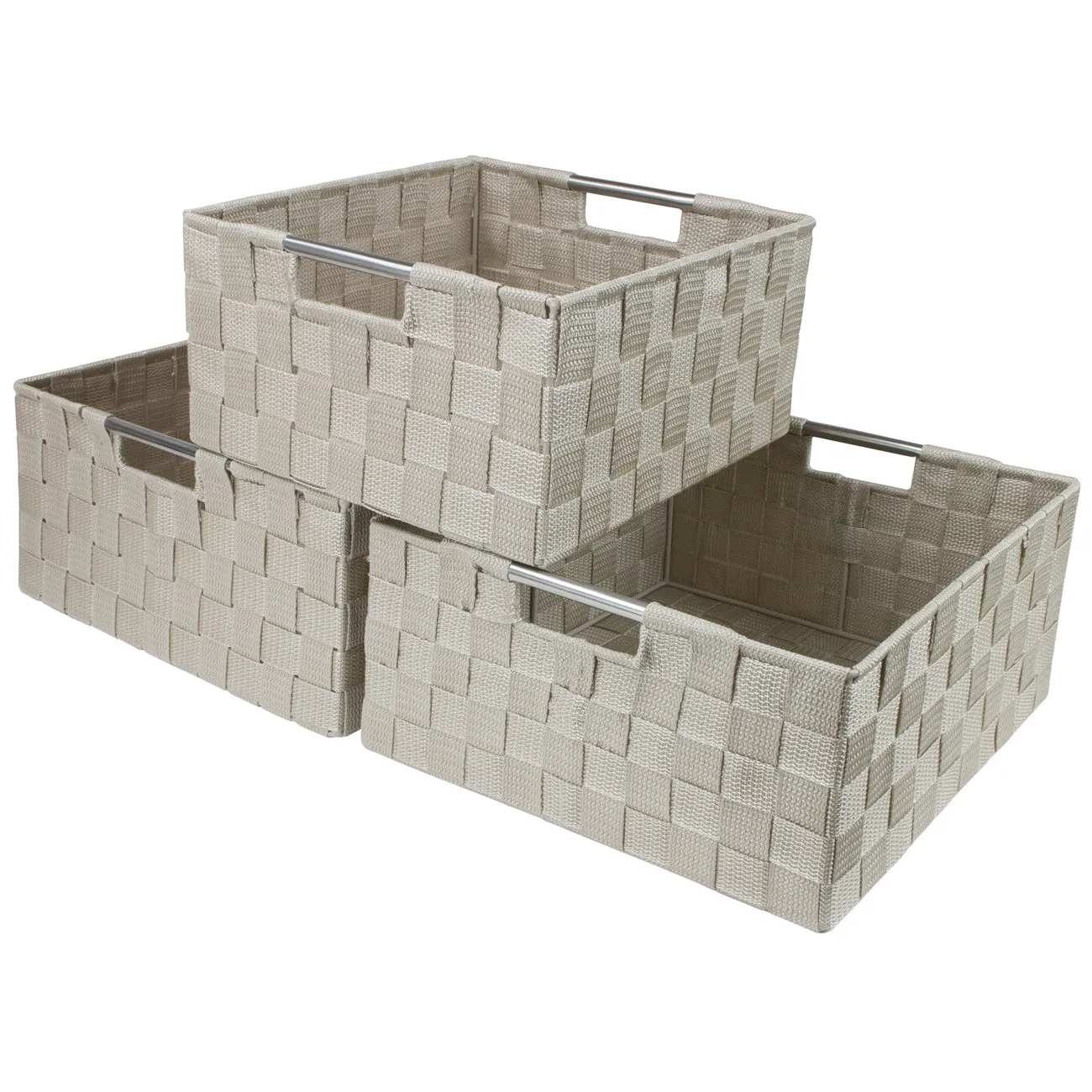 Double Woven Basket Bin Set (3 Pack)