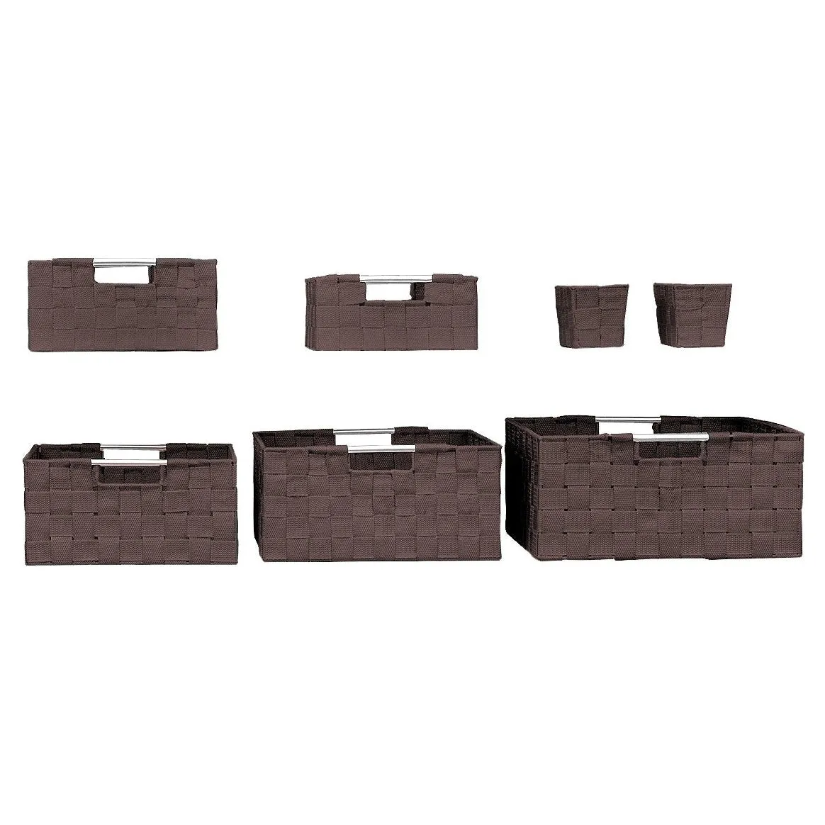 Double Woven Basket Bin Set (7 Pc)