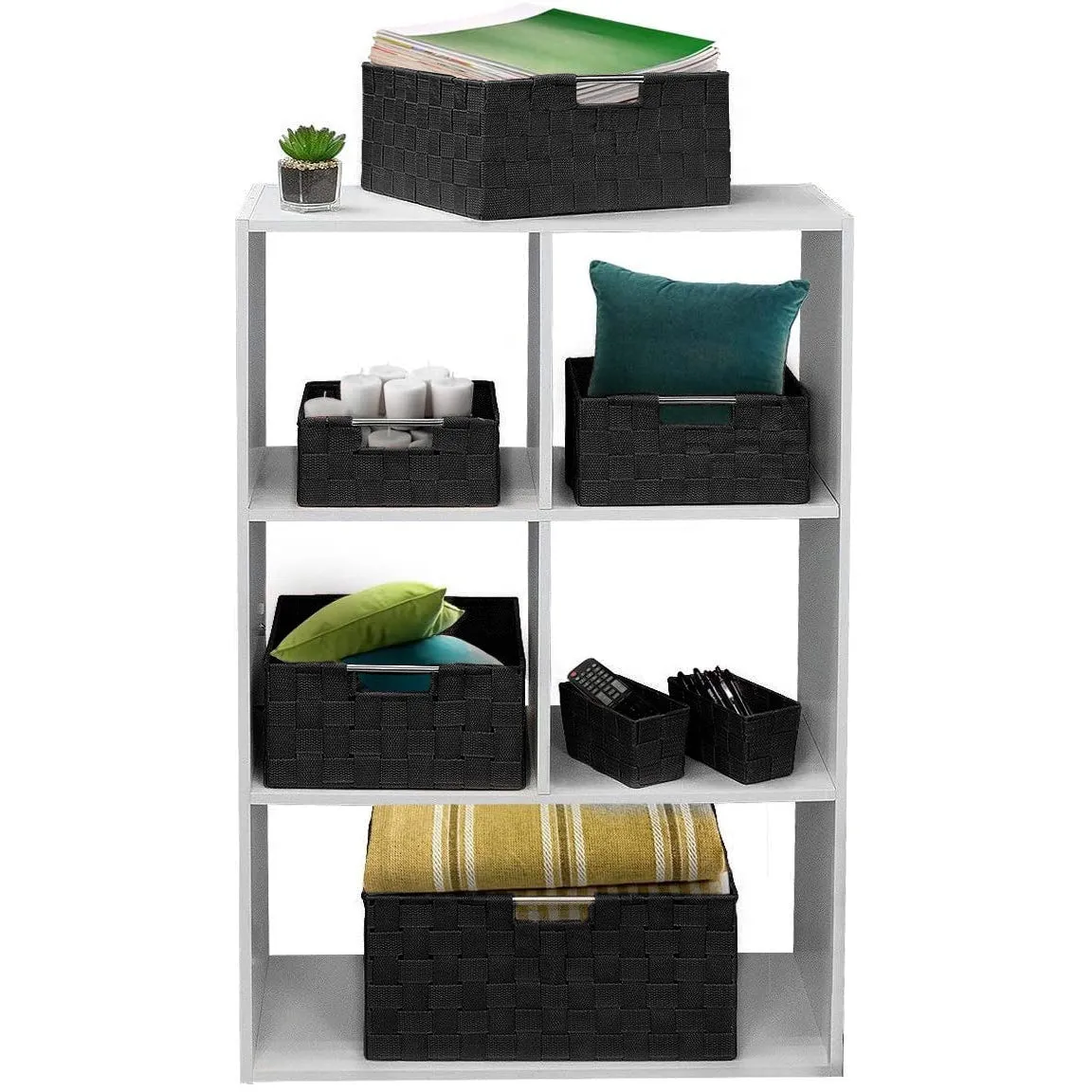 Double Woven Basket Bin Set (7 Pc)