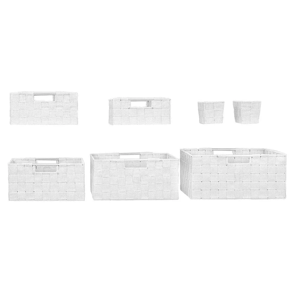 Double Woven Basket Bin Set (7 Pc)