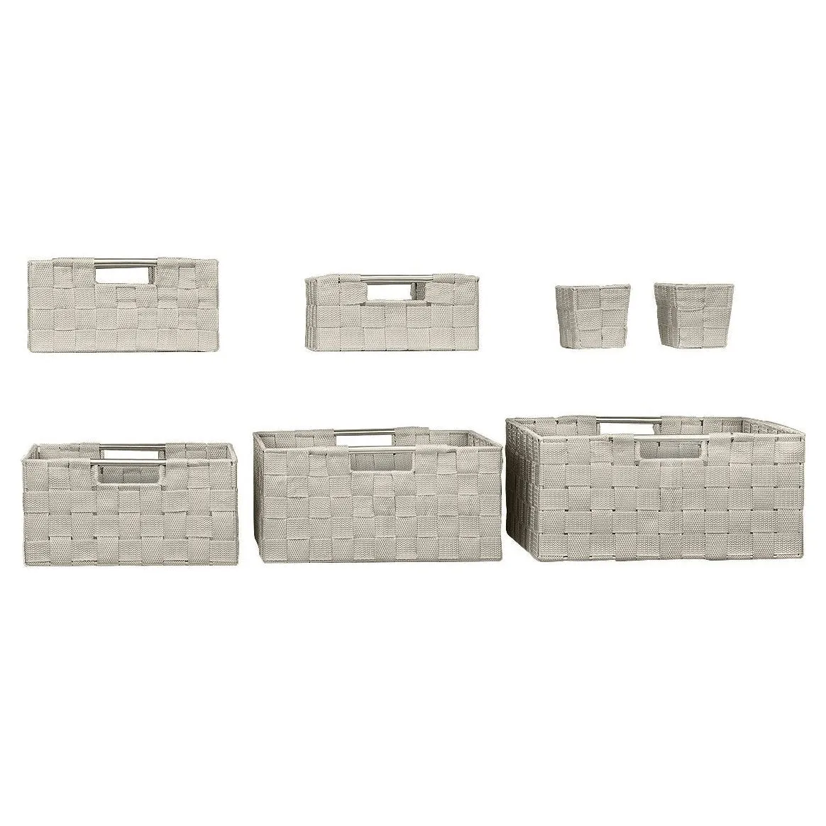 Double Woven Basket Bin Set (7 Pc)