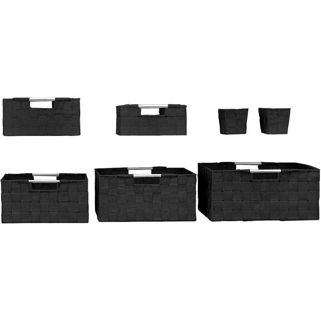 Double Woven Basket Bin Set (7 Pc)