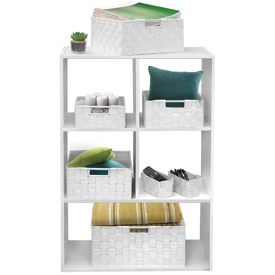 Double Woven Basket Bin Set (7 Pc)