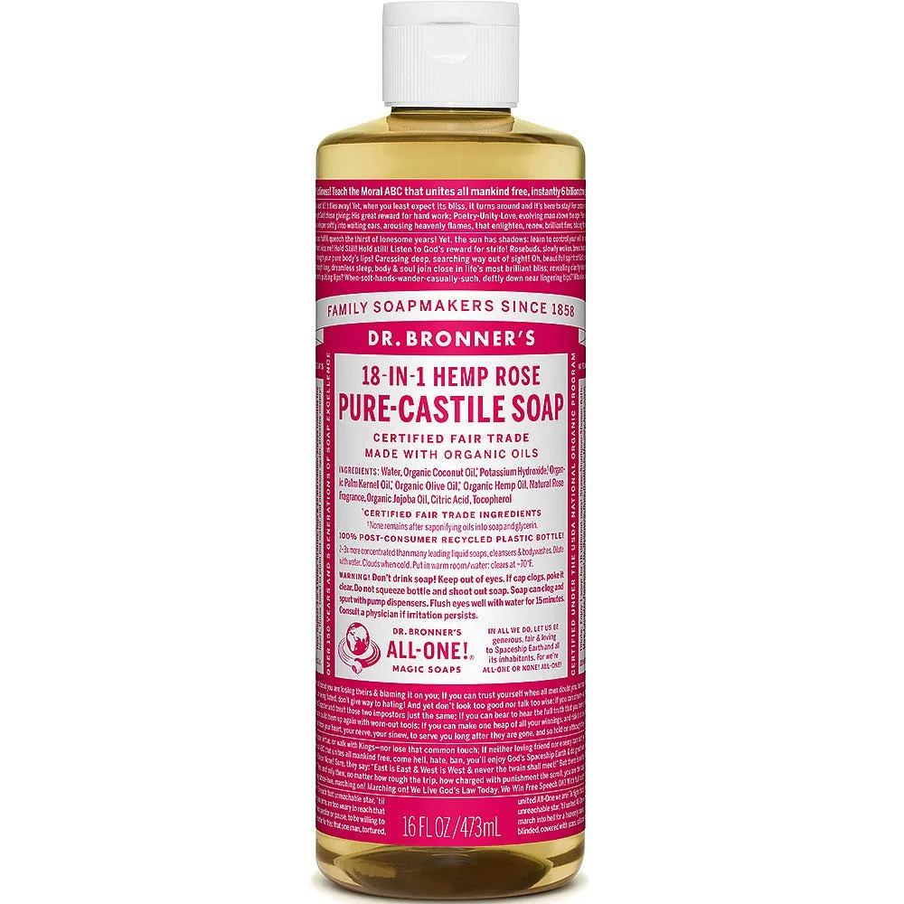 Dr Bronner's Rose Liquid Soap 473ml
