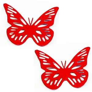 Elan Butterfly Fridge Magnet, Home Decoration,4.7 * 3.7 inch Large |Colourful Decoration | Ideal for Cars, Refrigerators and Lockers set of 2 -(Red, Set of 2)