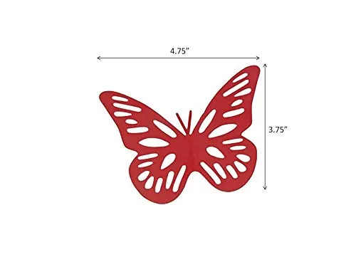 Elan Butterfly Fridge Magnet, Home Decoration,4.7 * 3.7 inch Large |Colourful Decoration | Ideal for Cars, Refrigerators and Lockers set of 2 -(Red, Set of 2)