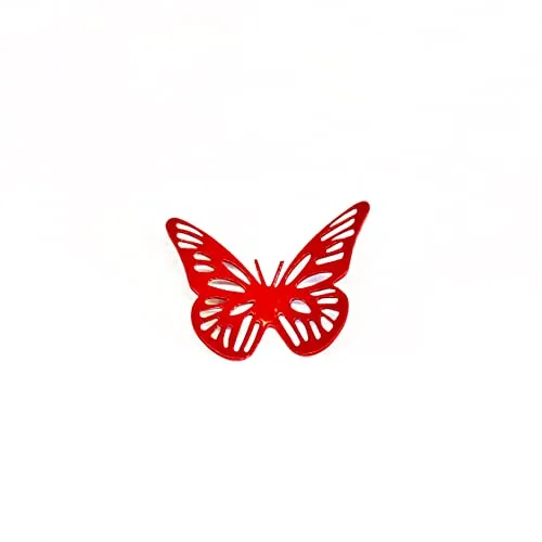 Elan Butterfly Fridge Magnet, Home Decoration,4.7 * 3.7 inch Large |Colourful Decoration | Ideal for Cars, Refrigerators and Lockers set of 2 -(Red, Set of 2)