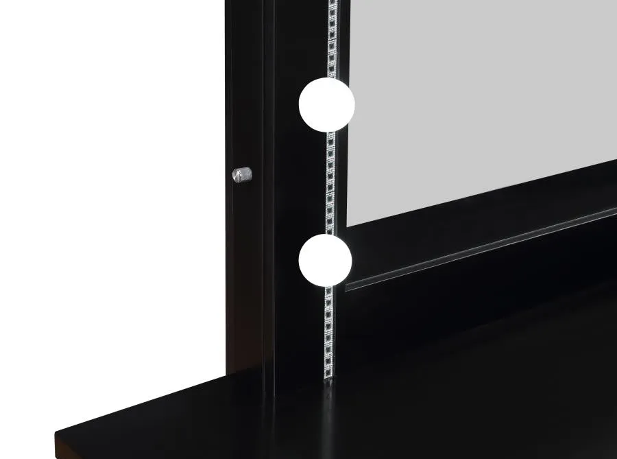 Eleanor Black Rectangular Mirror With Light