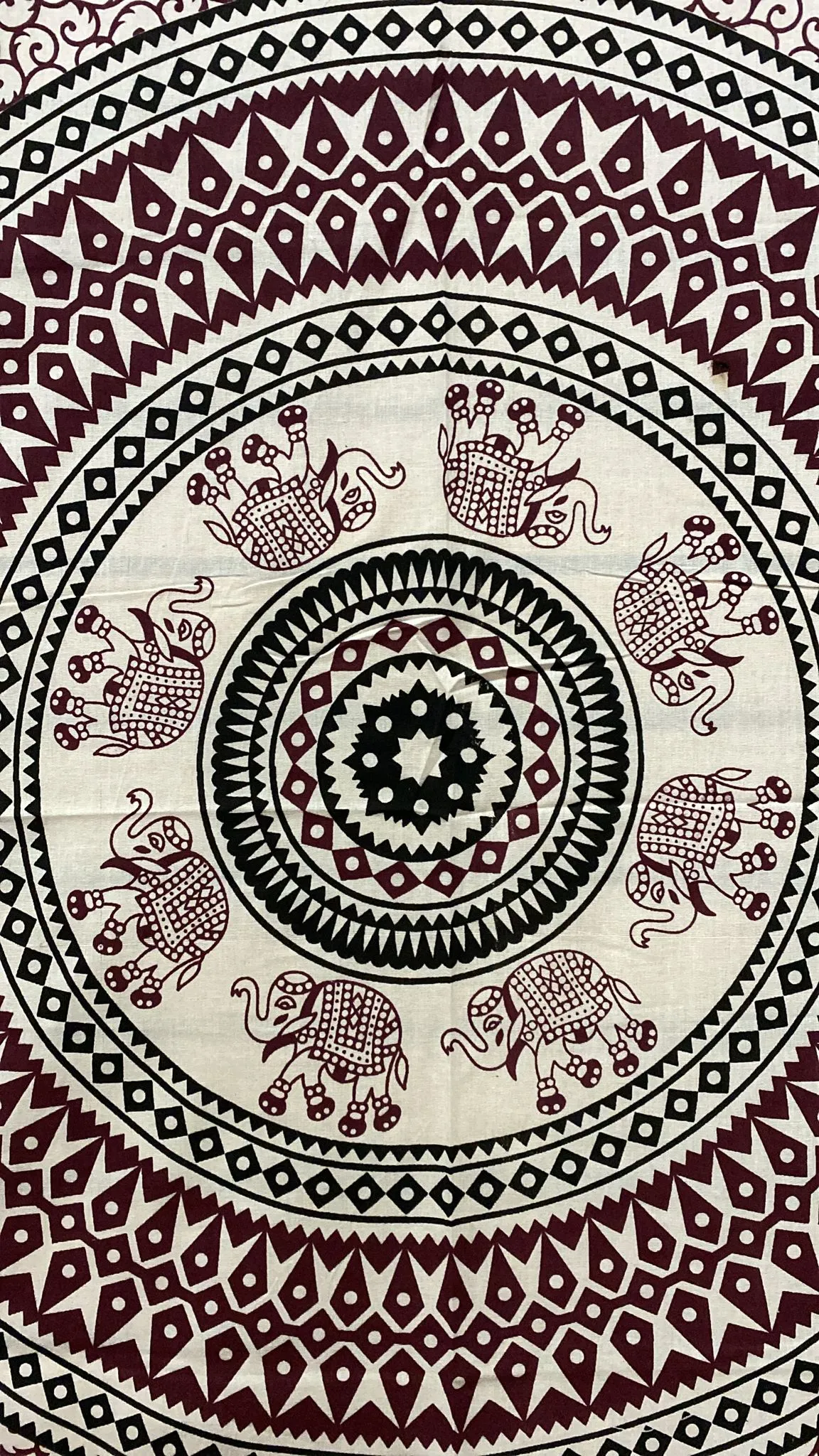 Elephant & Vine Mandala Tapestry