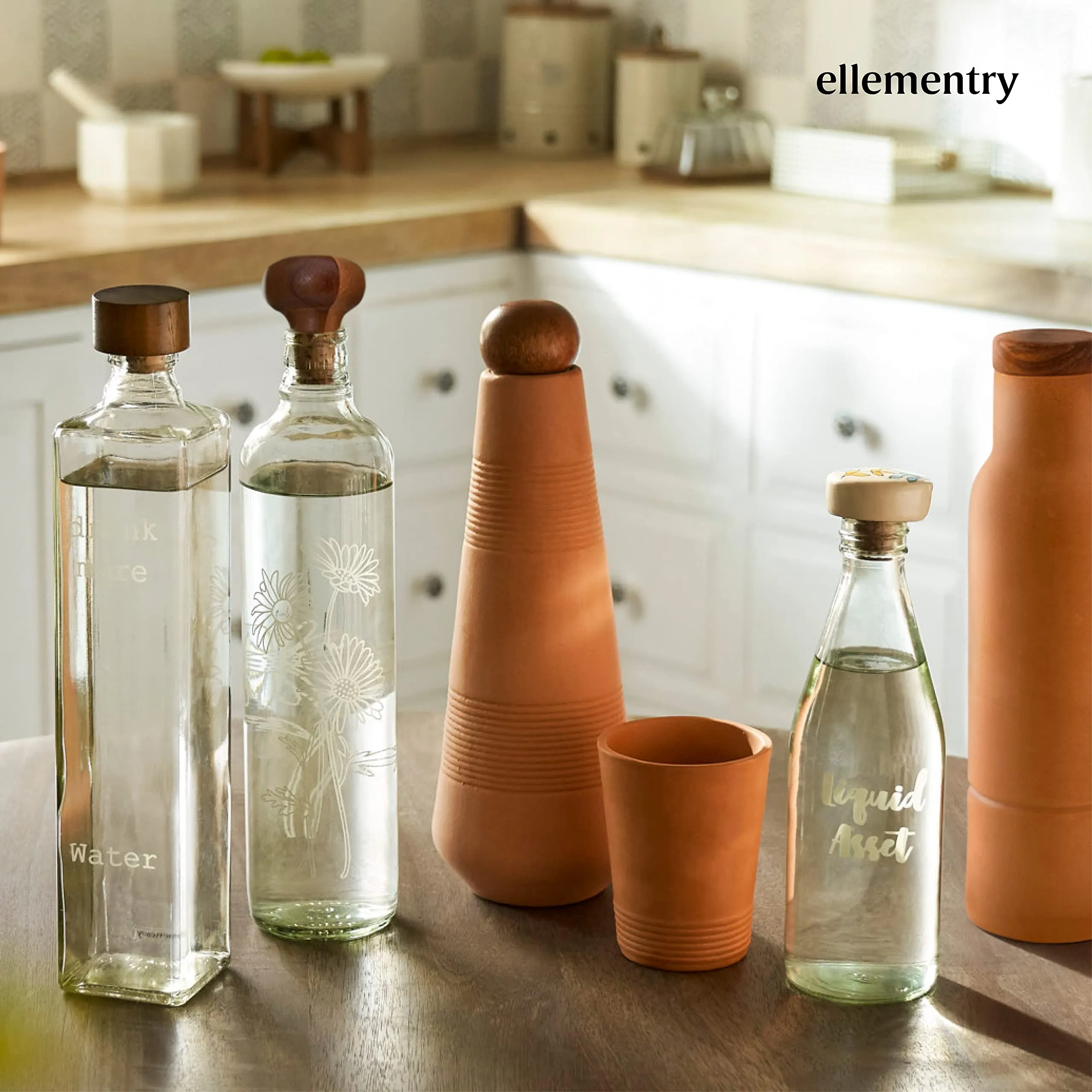 Ellementry Terracotta Clay Water Bottle with Sphere Stopper- 650 ML | Leak Proof Mitti Bottle for Natural Cool Water | Handmade Earthen Eco-Friendly Cooling Drinking Water Storage