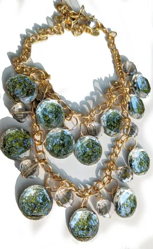Faceted Vintage Mirrors   Beads Statement Art Necklace Gay Isber USA 1 of 1