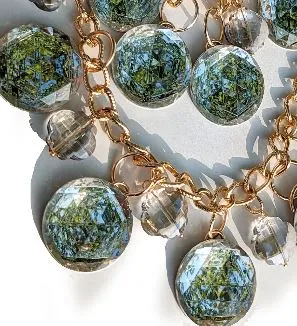 Faceted Vintage Mirrors   Beads Statement Art Necklace Gay Isber USA 1 of 1