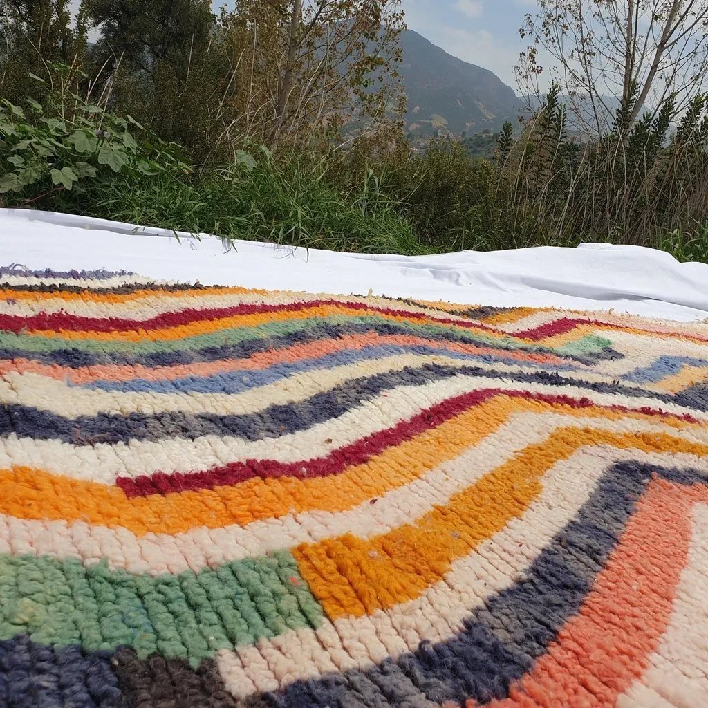 FARMACH | 8x5 Ft | 2,5x1,5 m | Moroccan Colorful Rug | 100% wool handmade