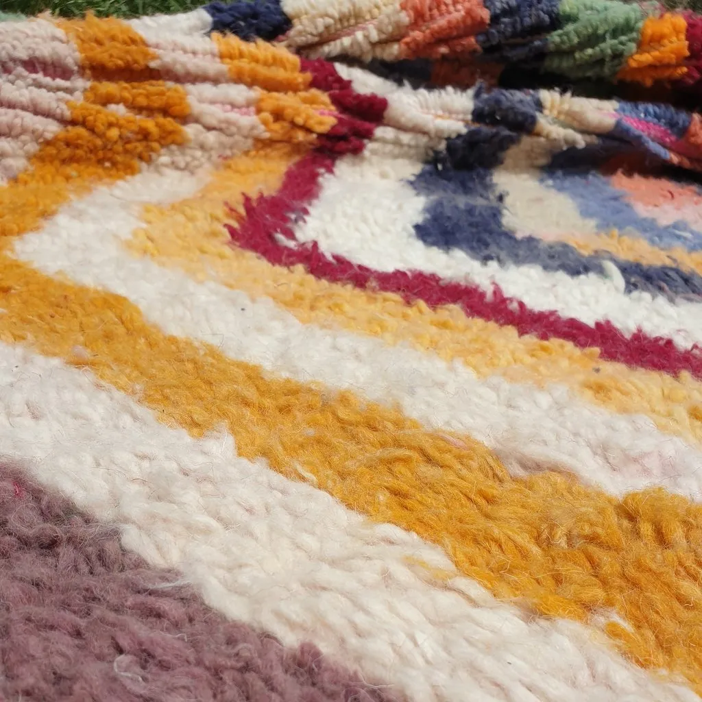 FARMACH | 8x5 Ft | 2,5x1,5 m | Moroccan Colorful Rug | 100% wool handmade
