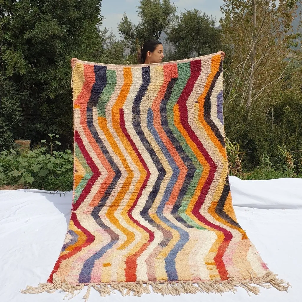 FARMACH | 8x5 Ft | 2,5x1,5 m | Moroccan Colorful Rug | 100% wool handmade