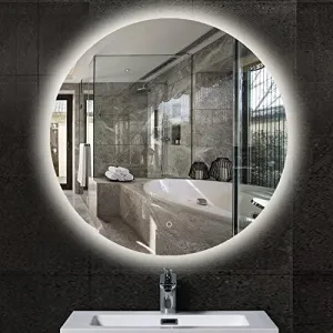 Frameless Non-Frosted Round Led Mirrors for Bathrooms