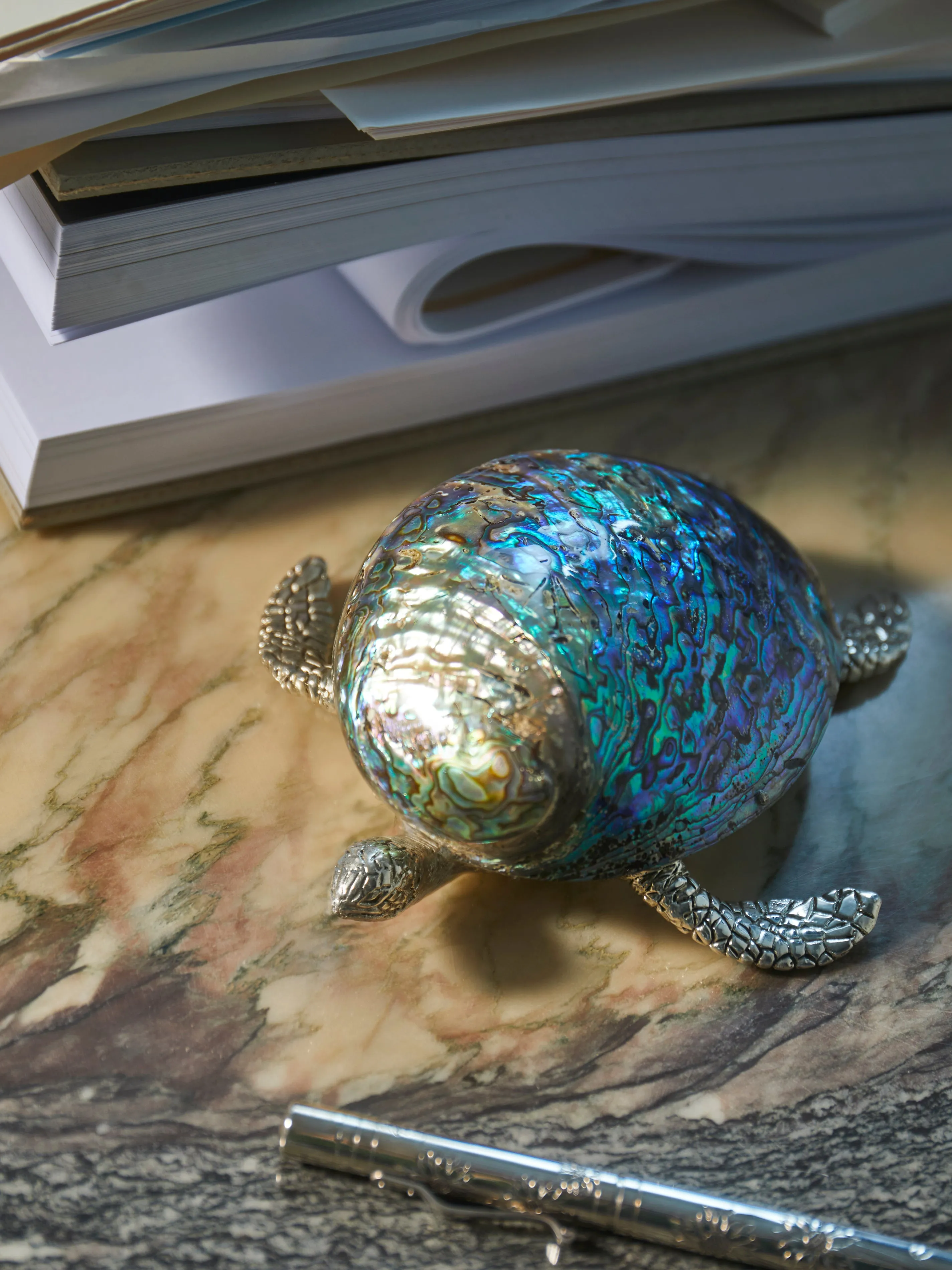Georgina Silver-Plated and Shell Paperweight