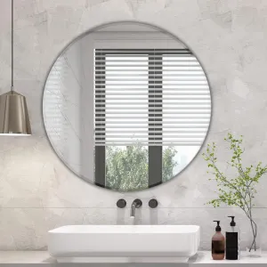 Germa Sanitarywares Round Wall Mounted Frameless Mirror with Beveled Edges/Wall Mirror for Bathroom/Living Room/Bed Room/Dressing Room – 24x24inch