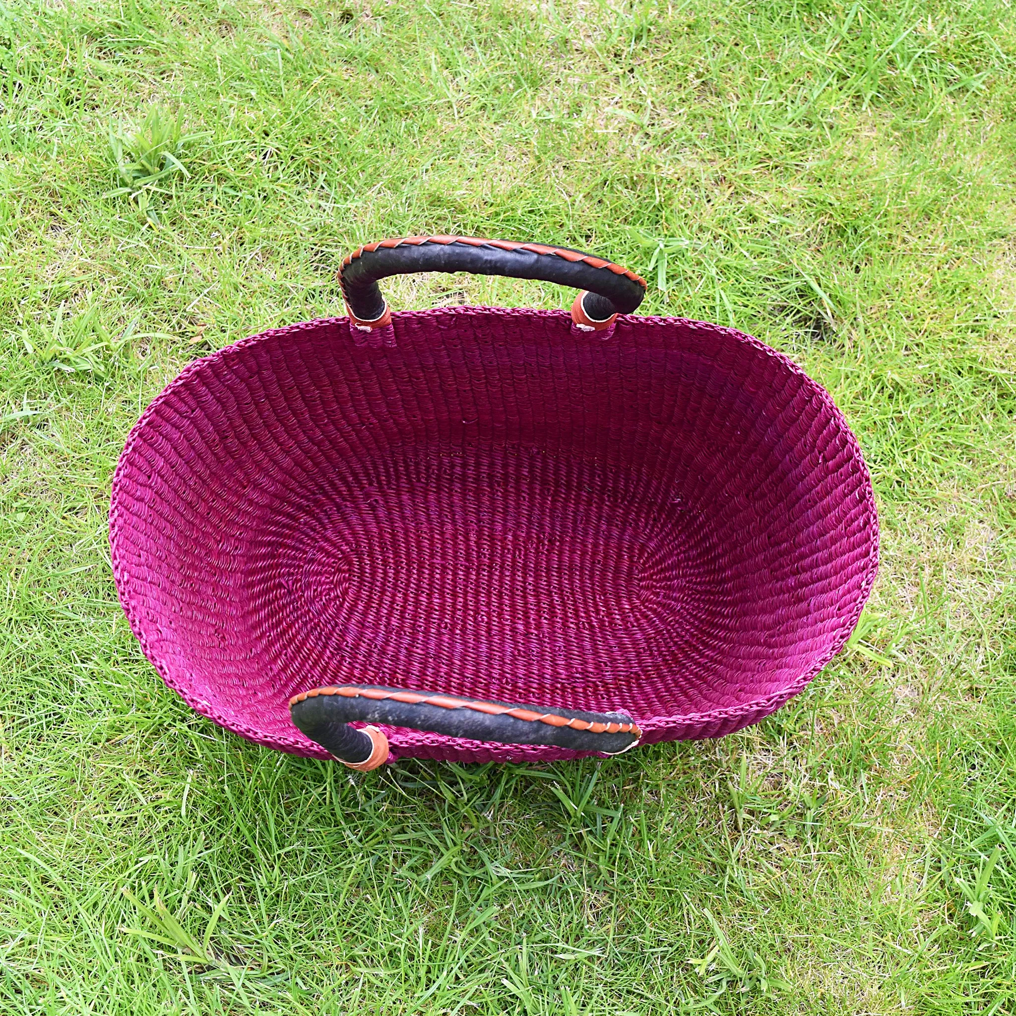Ghana Baskets - Oval Bolga Basket - Purple