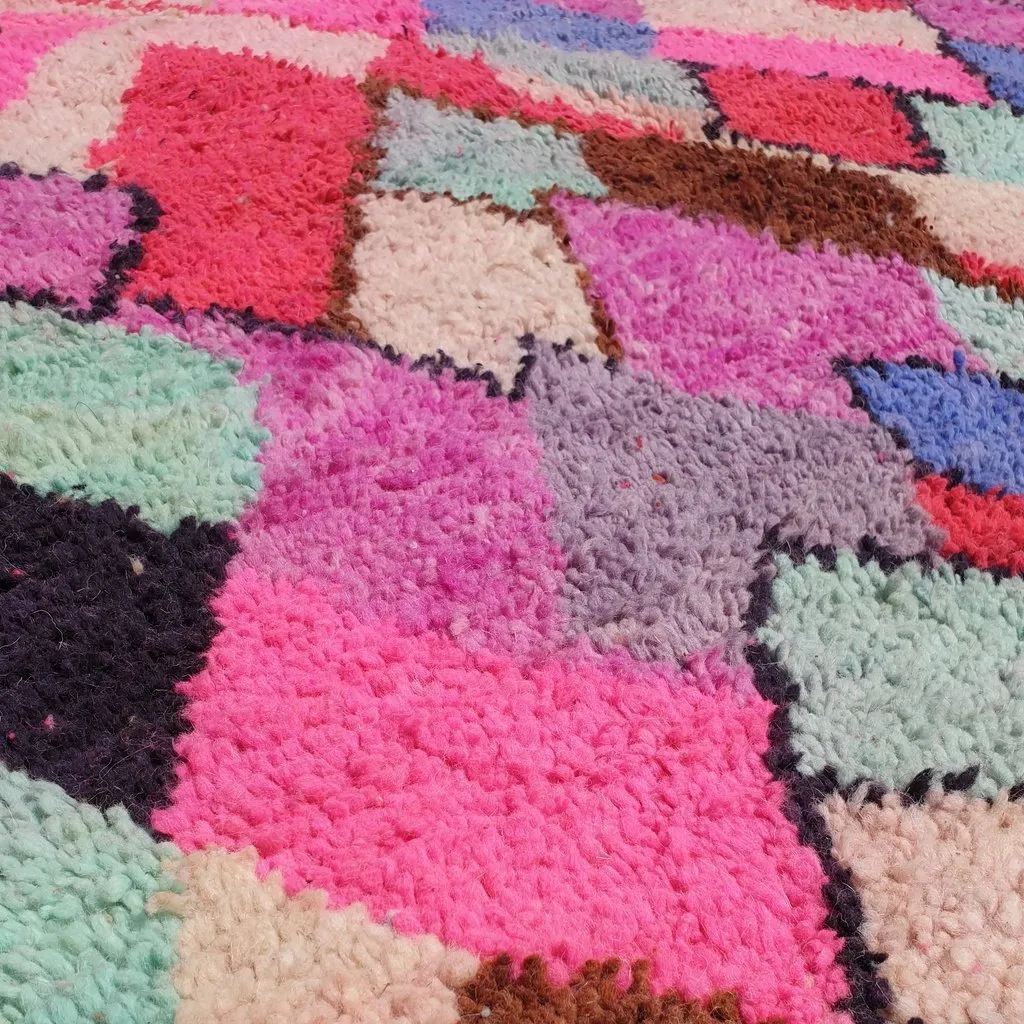 GHANJAYA | 8'5x5 Ft | 2,5x1,5 m | Moroccan Colorful Rug | 100% wool handmade