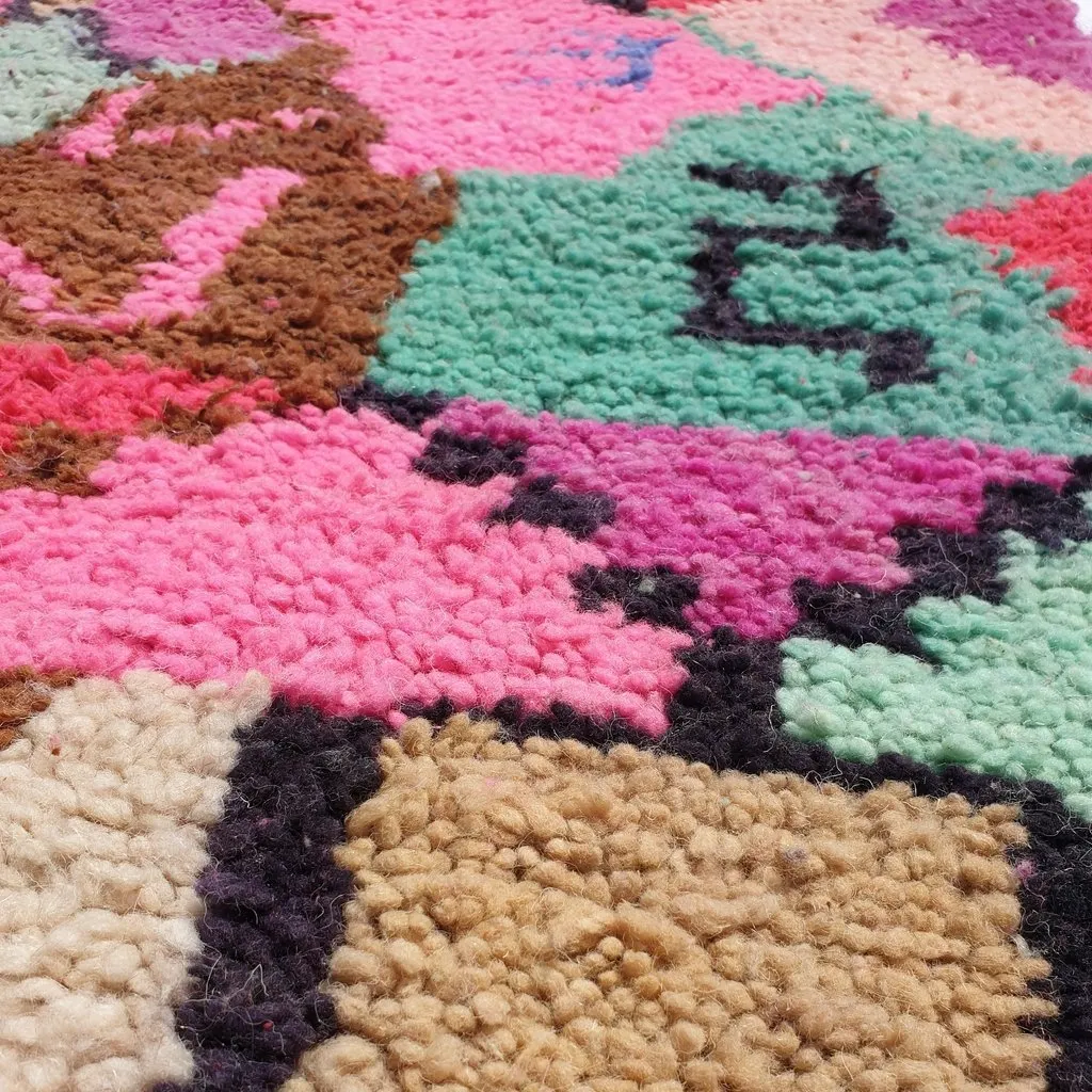 GHANJAYA | 8'5x5 Ft | 2,5x1,5 m | Moroccan Colorful Rug | 100% wool handmade