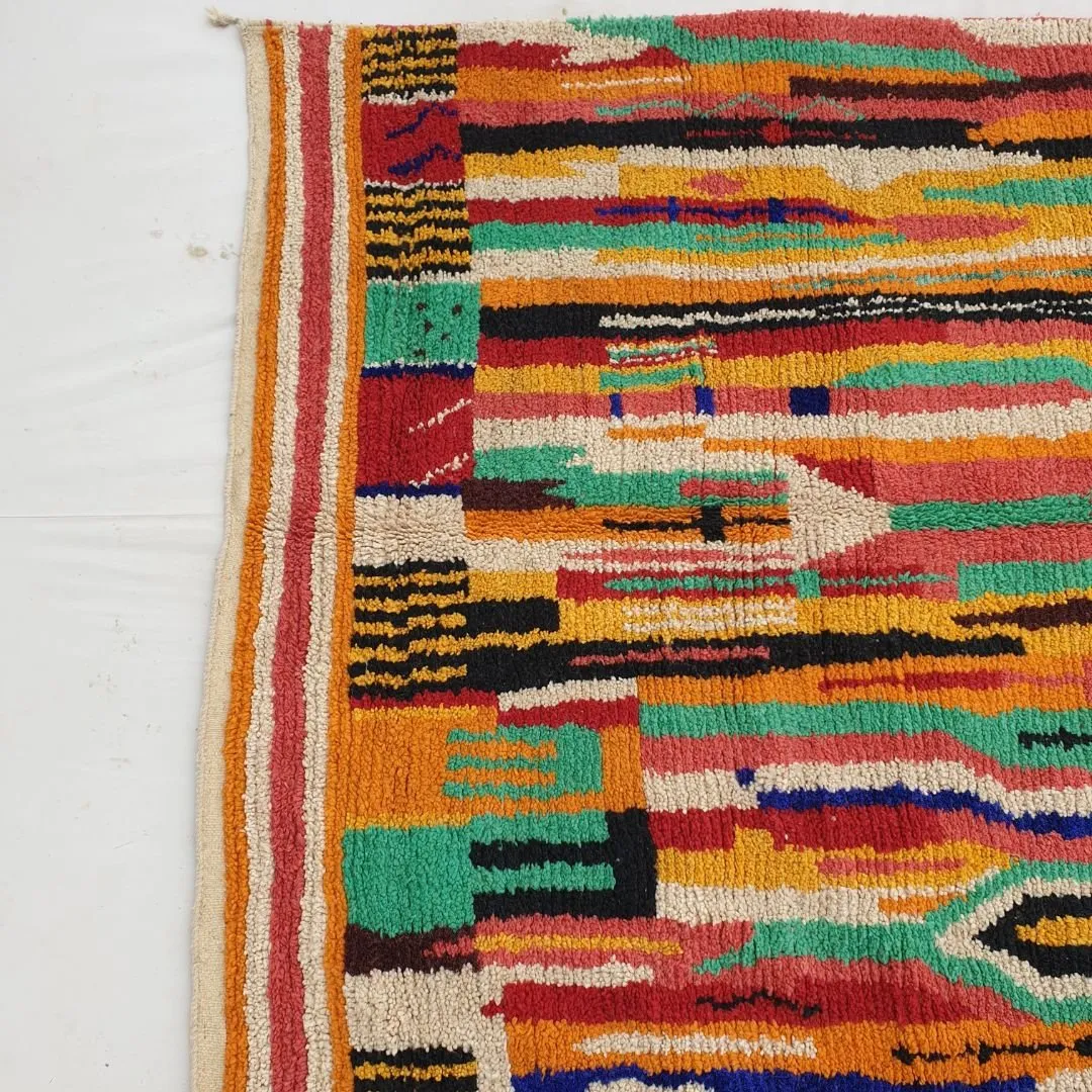 Ghicha - Handmade Moroccan Rug Boujad | Colorful Authentic Berber Rug | 10'30x6'80 Ft | 315x206 cm